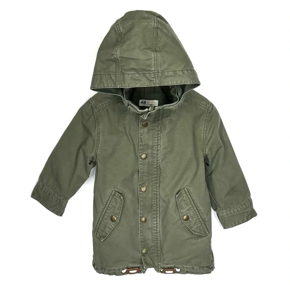 H&M Little Kids Field Jacket Army Olive Green Size 3Y-4Y